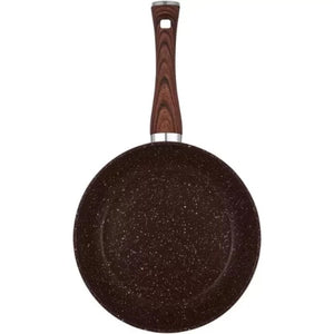 Poêle bergner en aluminium-x3pcs18/22/26cm-effet marbre-vert-marron