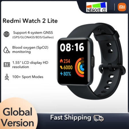 Montre connectée Xiaomi Redmi Watch 2 Lite Noir - Montre connectée - Achat  & prix